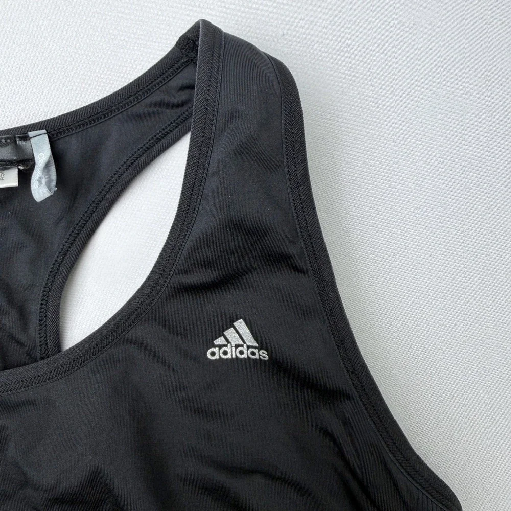 Adidas Sports Bra Womens M Black Good Racerback Seamless Knit Activewear